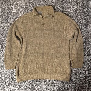 VINTAGE Eddie Bauer Men's Zip Up Sweater - Brown